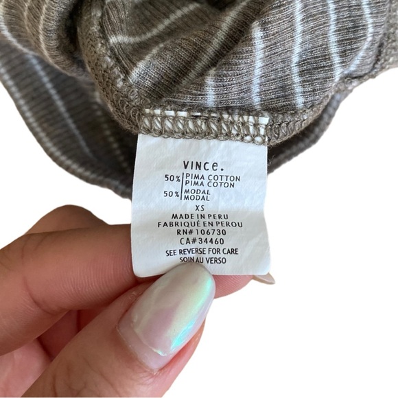 Vince Ribbed Knit Striped Tank Top - Picture 3 of 4